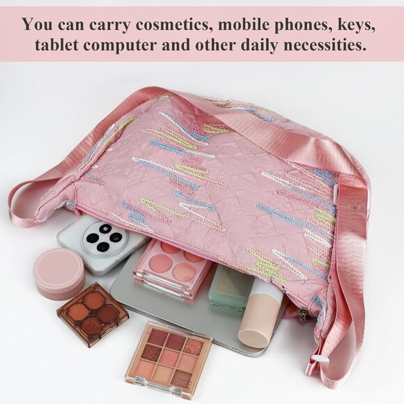 Versatile Women’s Crossbody Bag - Adjustable, Embroidered, Spacious & Stylish - Picture 6 of 7